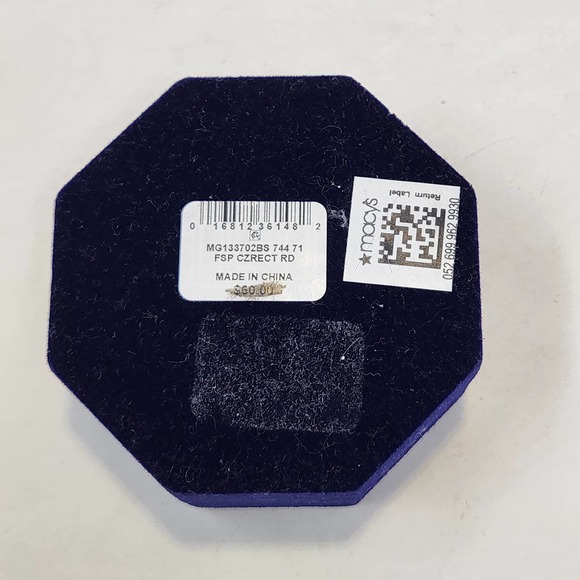 Cubic Zirconia Bracelet Stud Post Earrings Jewelry Gift Set Silver Plated Macys - Picture 4 of 4